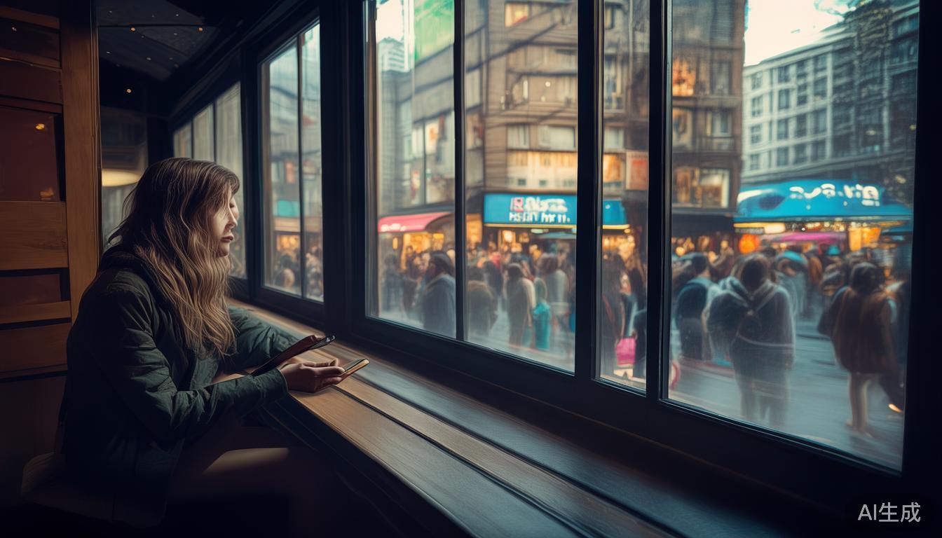 那天，我坐在窗边，看着窗外人来